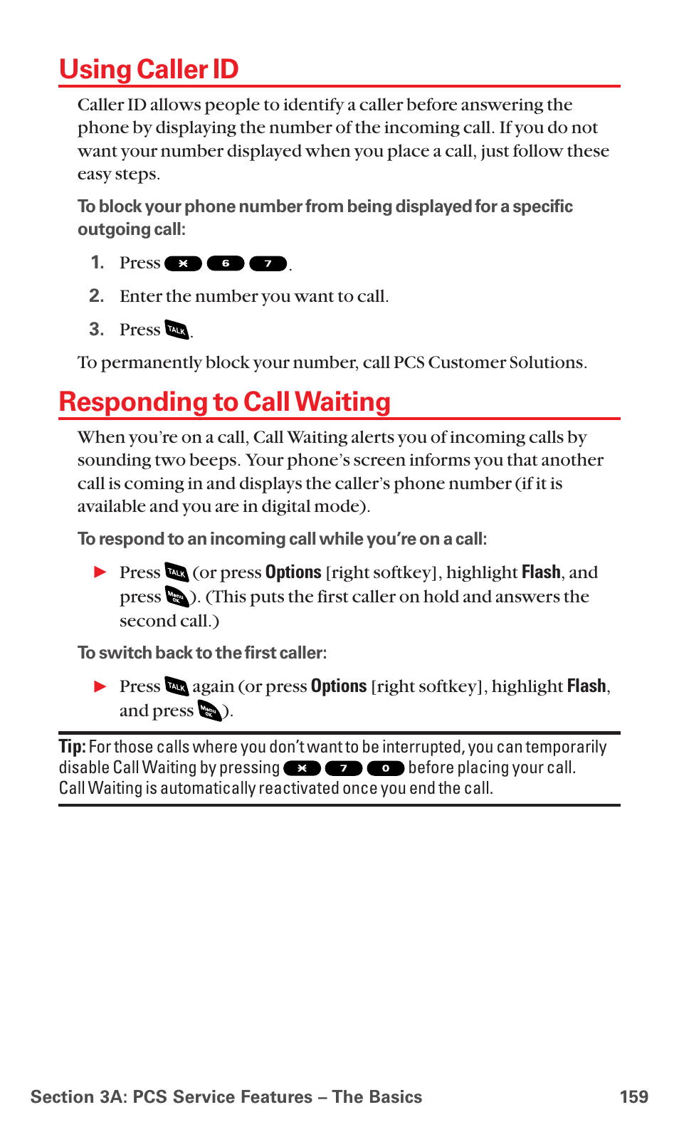 Using caller id, Responding to call waiting | Sanyo RL 4920 User Manual | Page 171 / 258