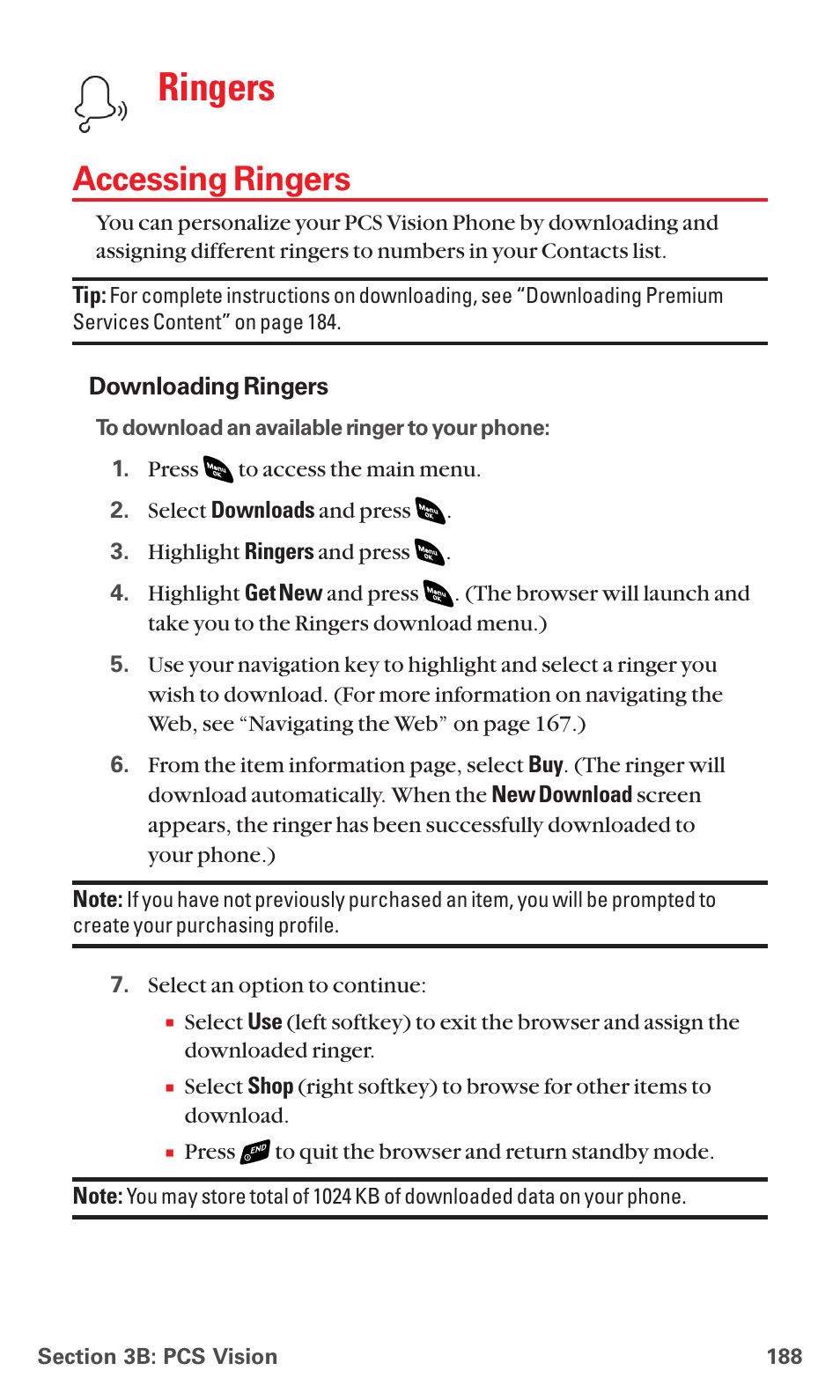 Accessing ringers, Ringers | Sanyo RL 4920 User Manual | Page 200 / 258