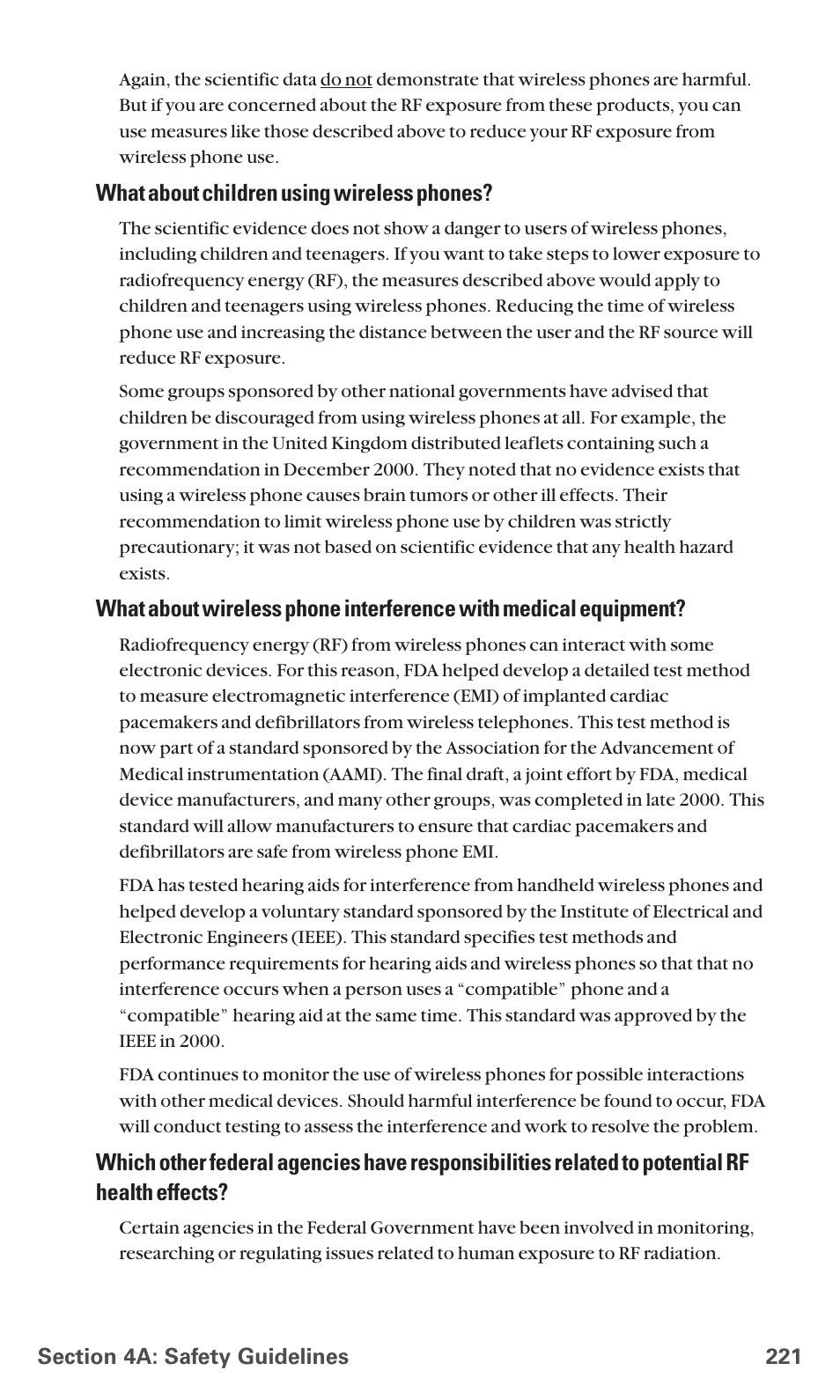 What about children using wireless phones | Sanyo RL 4920 User Manual | Page 233 / 258