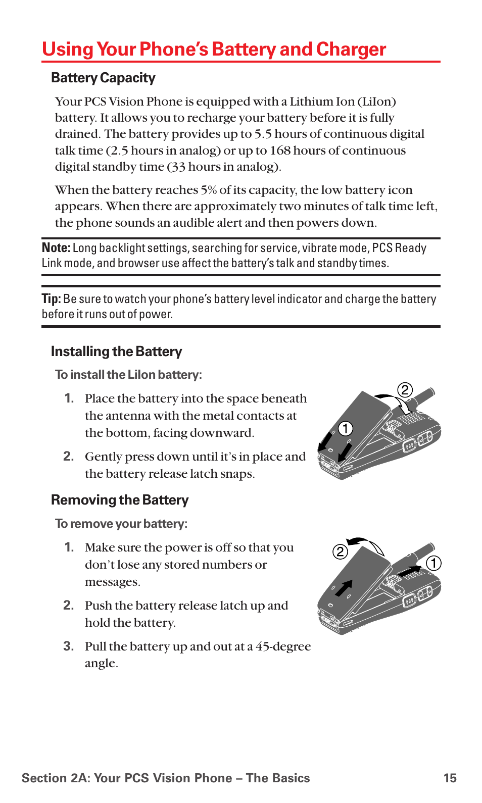 Using your phone’s battery and charger | Sanyo RL 4920 User Manual | Page 27 / 258