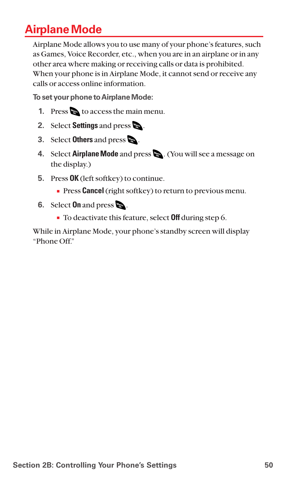 Airplane mode | Sanyo RL 4920 User Manual | Page 62 / 258