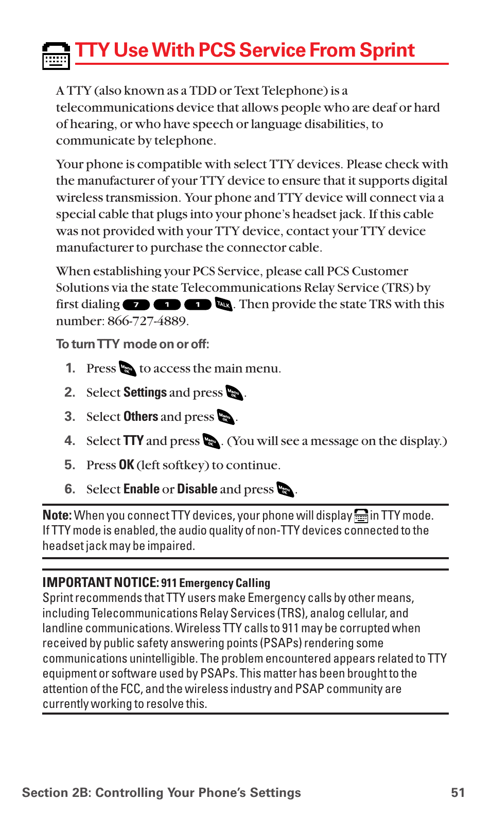 Tty use with pcs service from sprint | Sanyo RL 4920 User Manual | Page 63 / 258
