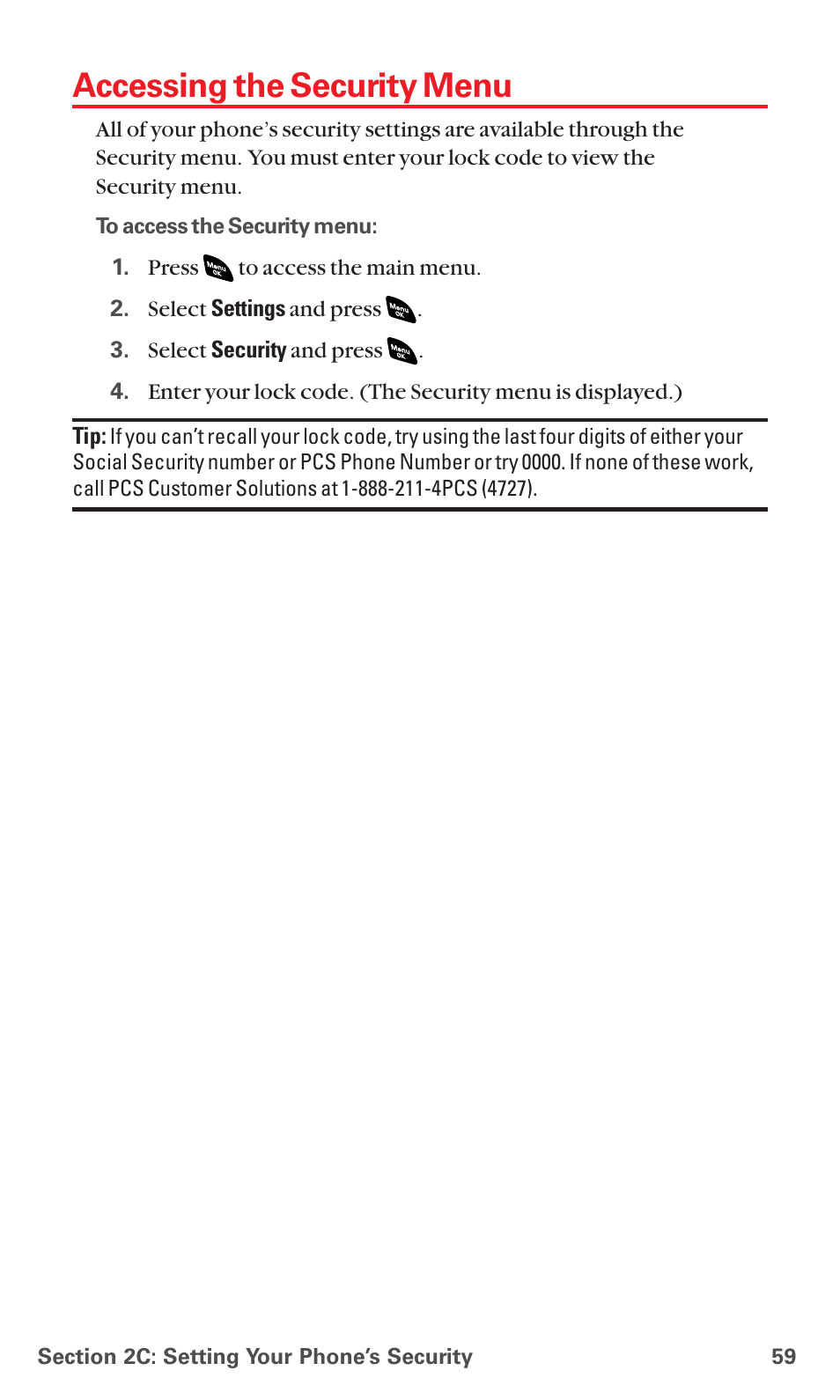 Accessing the security menu | Sanyo RL 4920 User Manual | Page 71 / 258