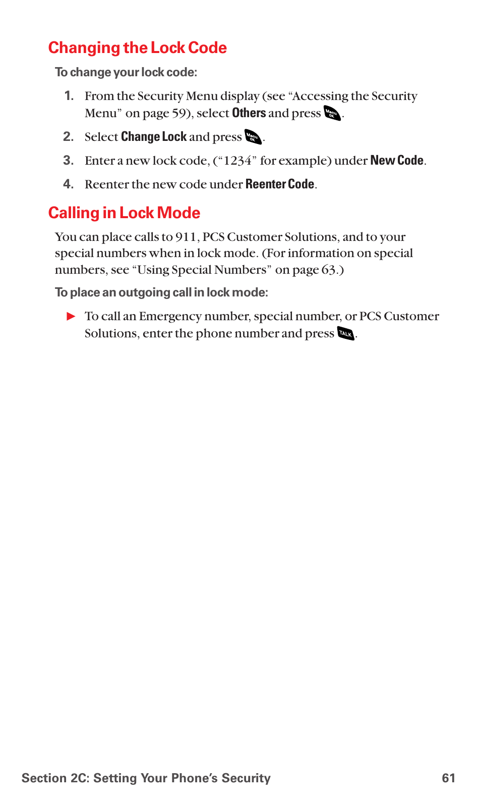 Changing the lock code, Calling in lock mode | Sanyo RL 4920 User Manual | Page 73 / 258