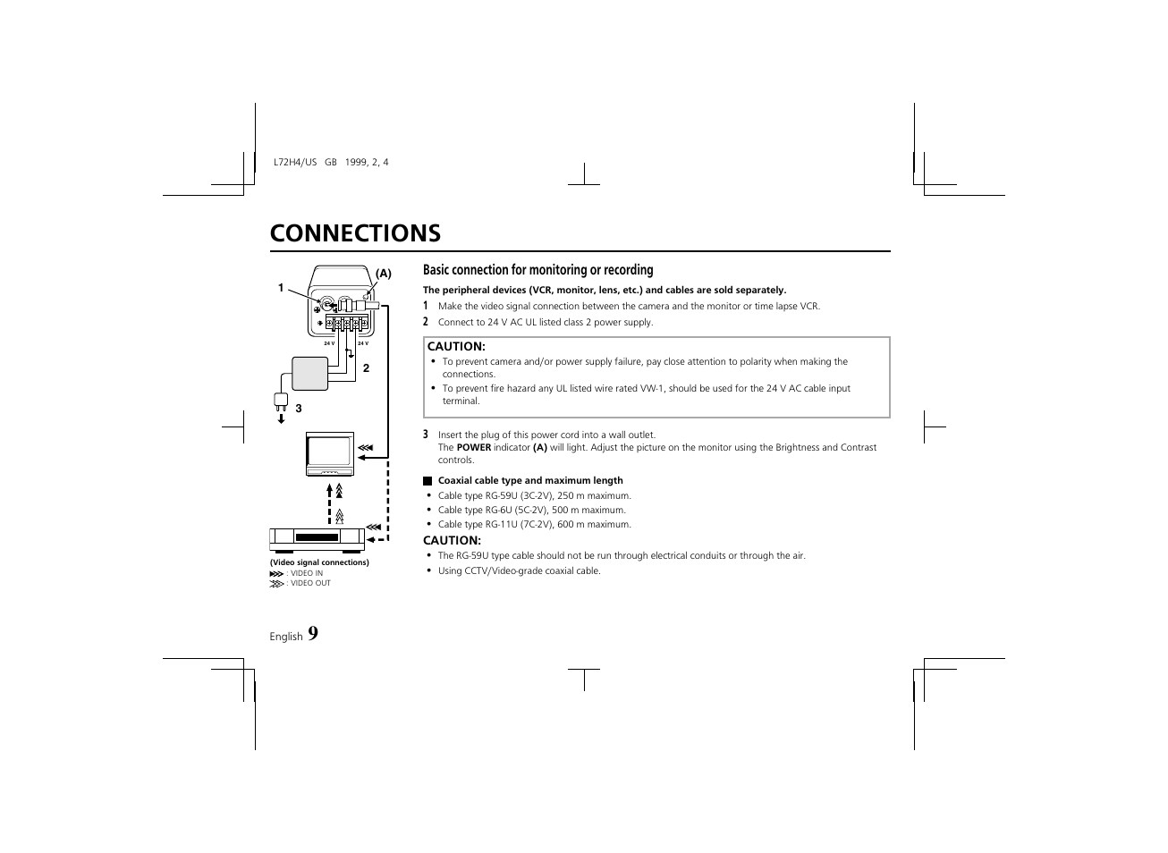 Connections | Sanyo VCB-3574IR User Manual | Page 10 / 16