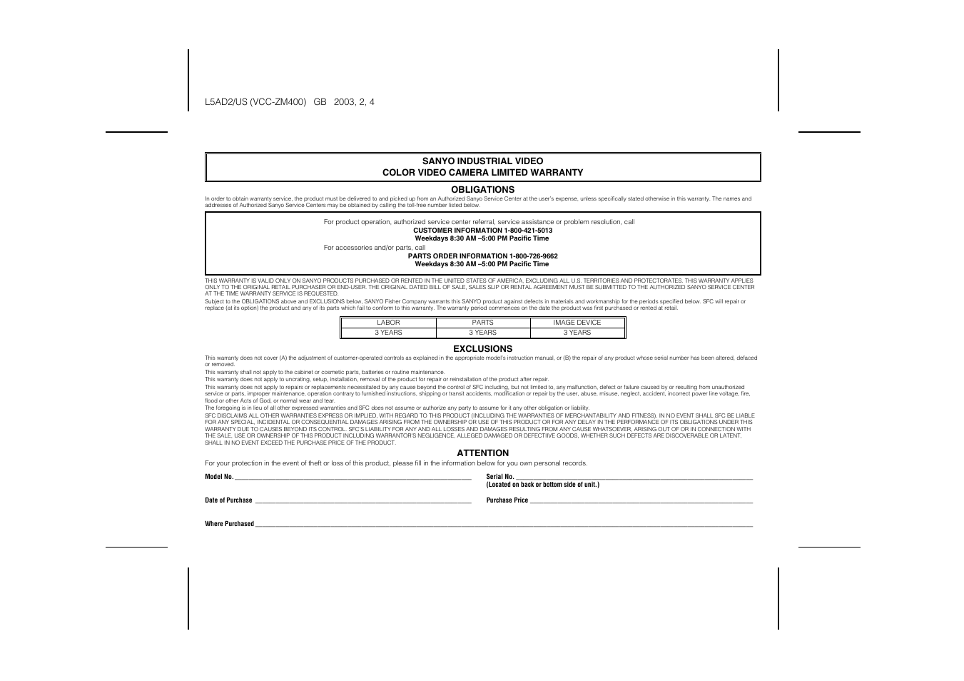Sanyo VCC-ZM400 User Manual | Page 67 / 68