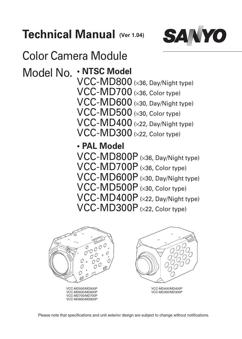 Sanyo VCC-MD500 User Manual | 42 pages