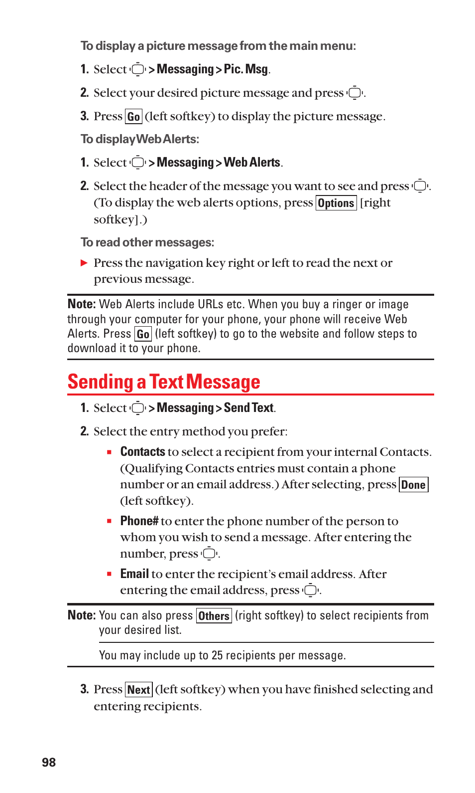 Sending a text message | Sanyo S1 User Manual | Page 106 / 131