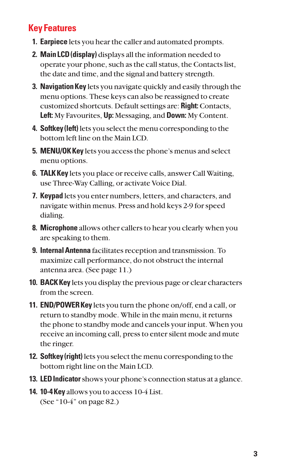 Key features | Sanyo S1 User Manual | Page 11 / 131