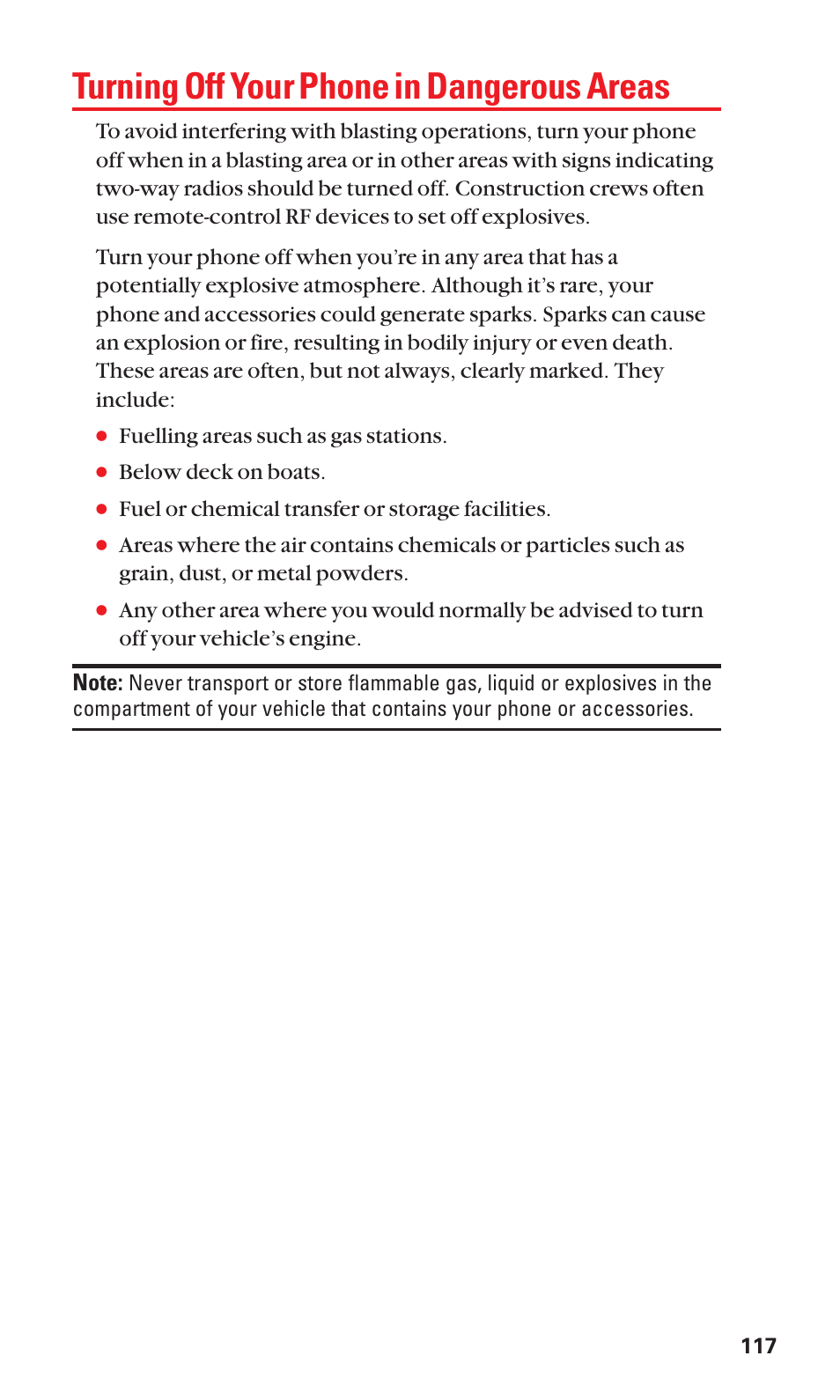 Turning off your phone in dangerous areas | Sanyo S1 User Manual | Page 125 / 131