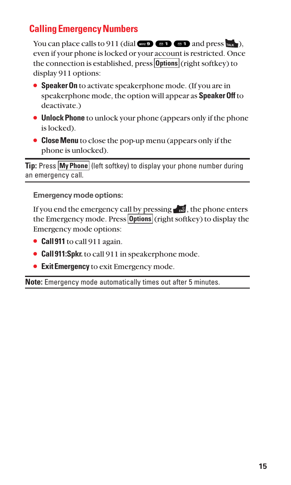 Calling emergency numbers | Sanyo S1 User Manual | Page 23 / 131