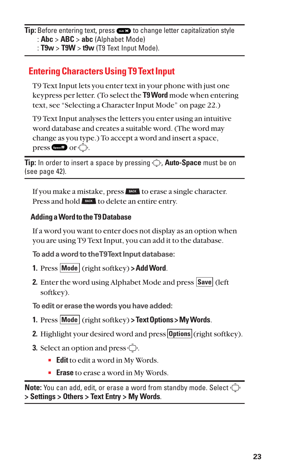 Entering characters using t9 text input | Sanyo S1 User Manual | Page 31 / 131