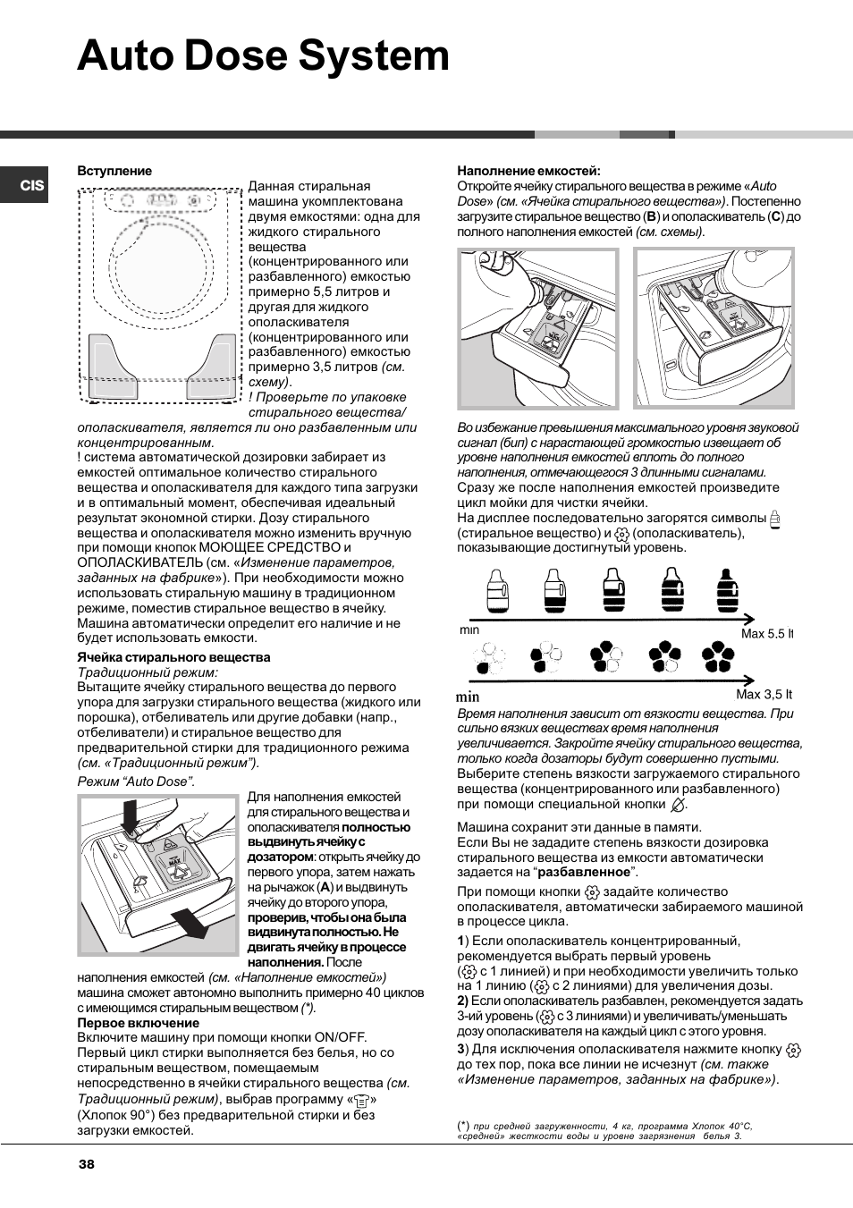 Auto dose system | Hotpoint Ariston AQLF8F 292 U User Manual | Page 38 / 64