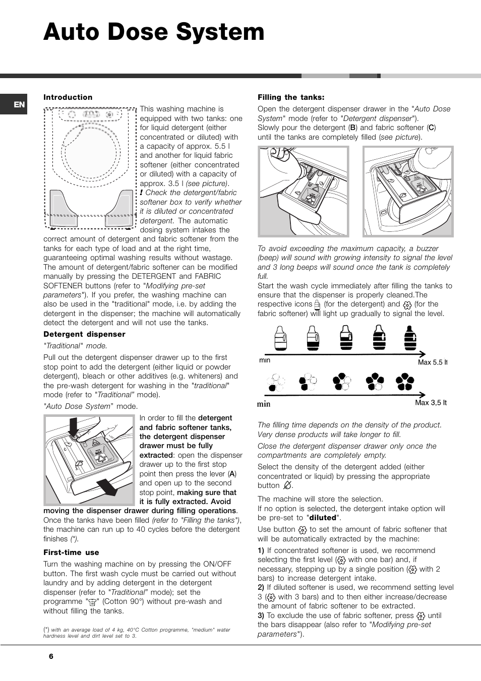 Auto dose system | Hotpoint Ariston AQLF8F 292 U User Manual | Page 6 / 64