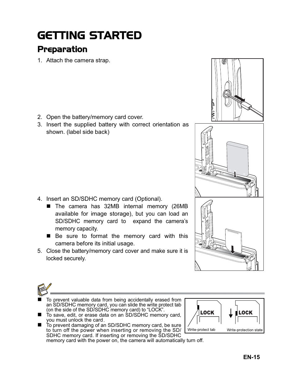 Getting started, Preparation | Sanyo VPC-T1284 User Manual | Page 16 / 48