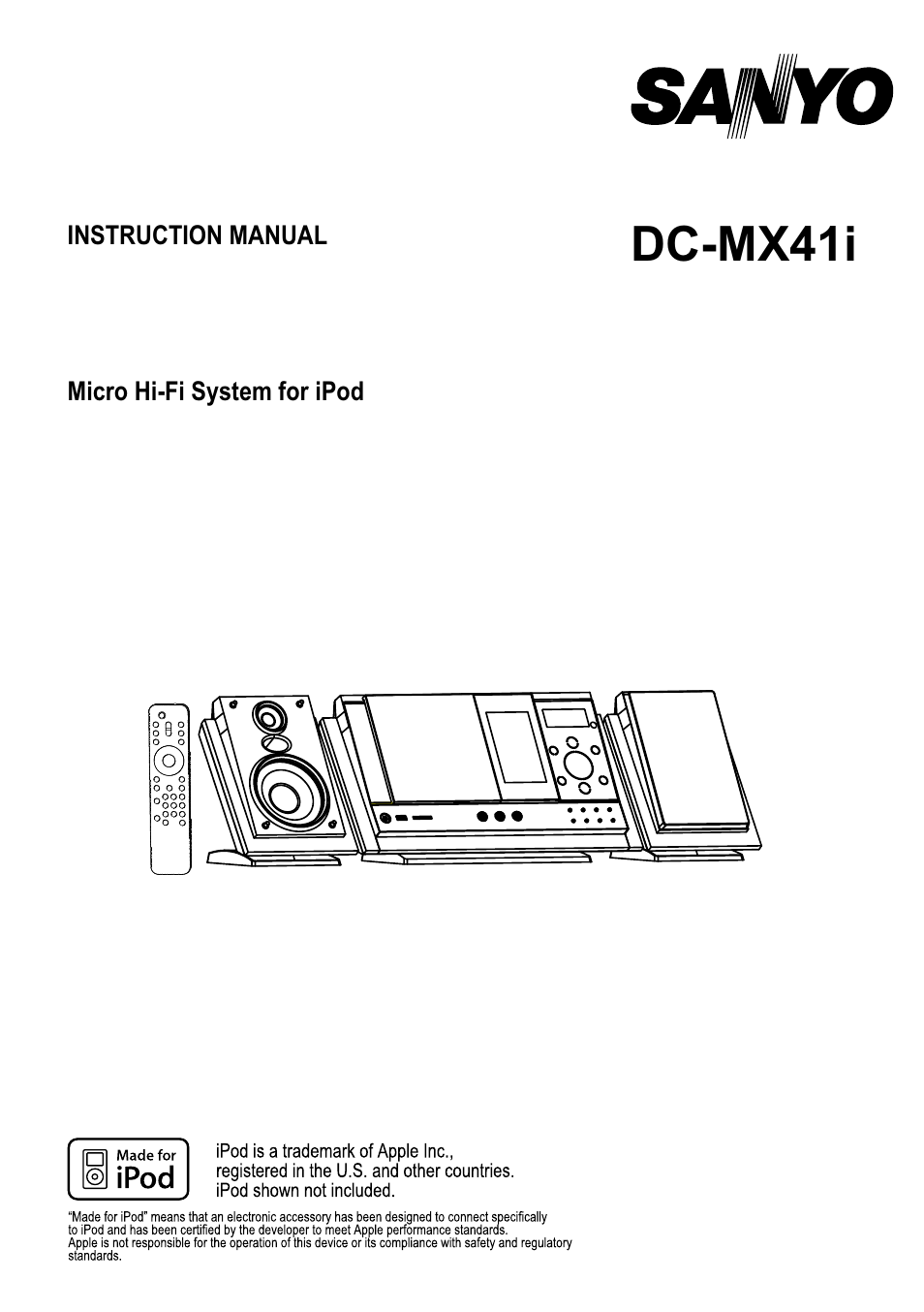 Sanyo DC-MX41i User Manual | 21 pages