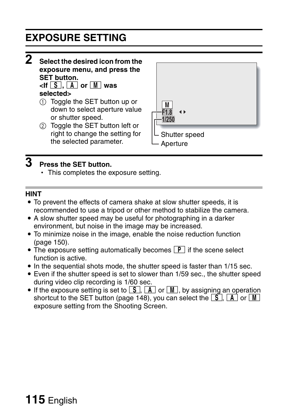 Exposure setting, English | Sanyo Xacti VPC-HD1000 User Manual | Page 132 / 243