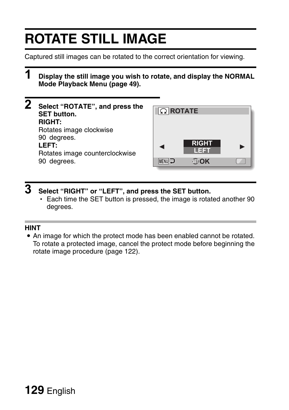 Rotate still image | Sanyo Xacti VPC-HD1000 User Manual | Page 146 / 243