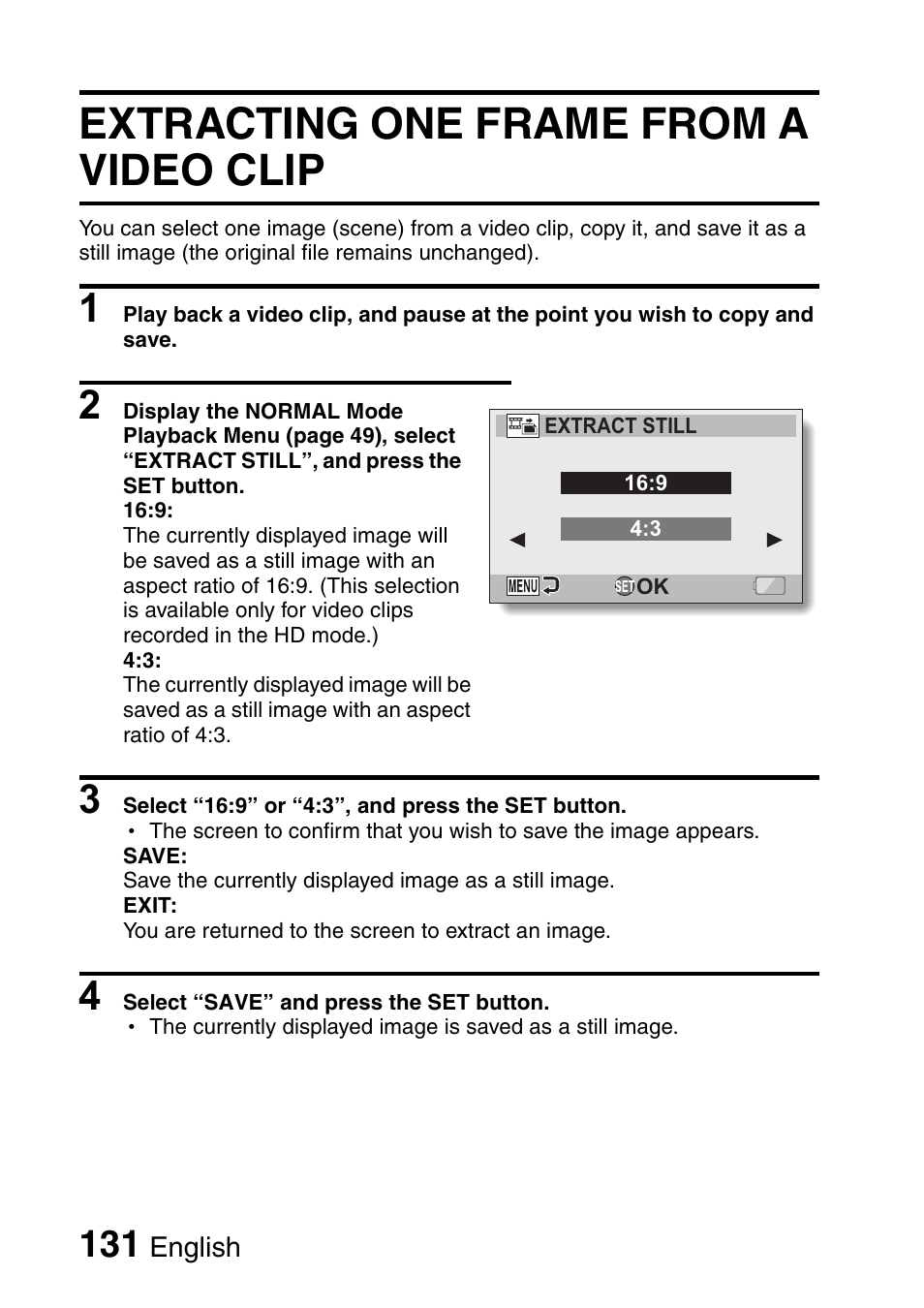 Extracting one frame from a video clip | Sanyo Xacti VPC-HD1000 User Manual | Page 148 / 243