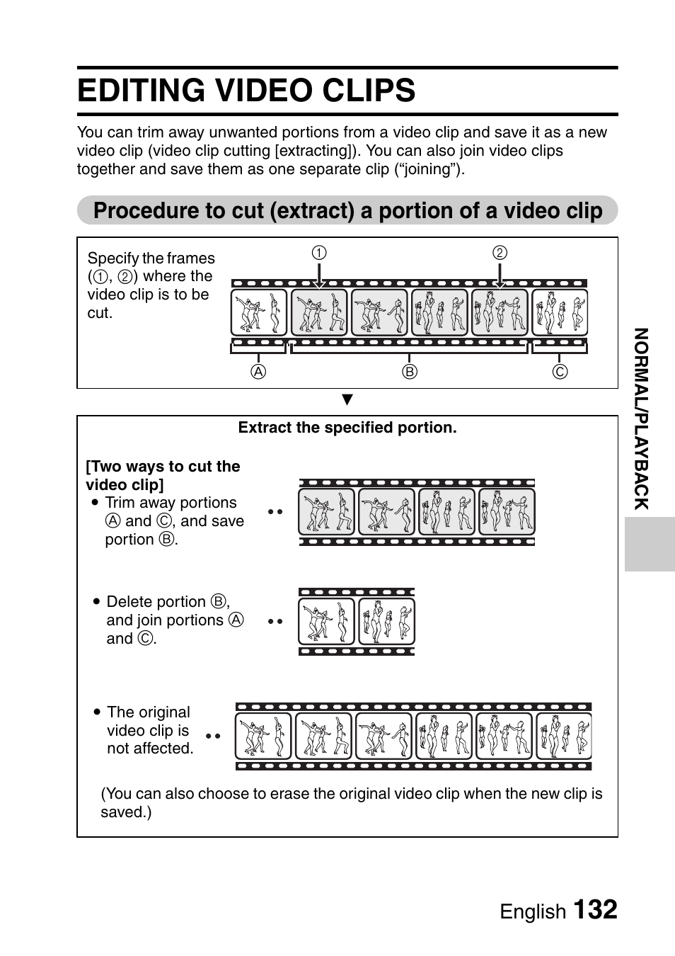Editing video clips, English | Sanyo Xacti VPC-HD1000 User Manual | Page 149 / 243