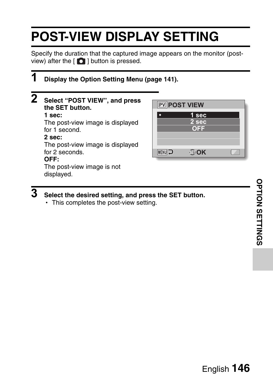 Post-view display setting | Sanyo Xacti VPC-HD1000 User Manual | Page 163 / 243