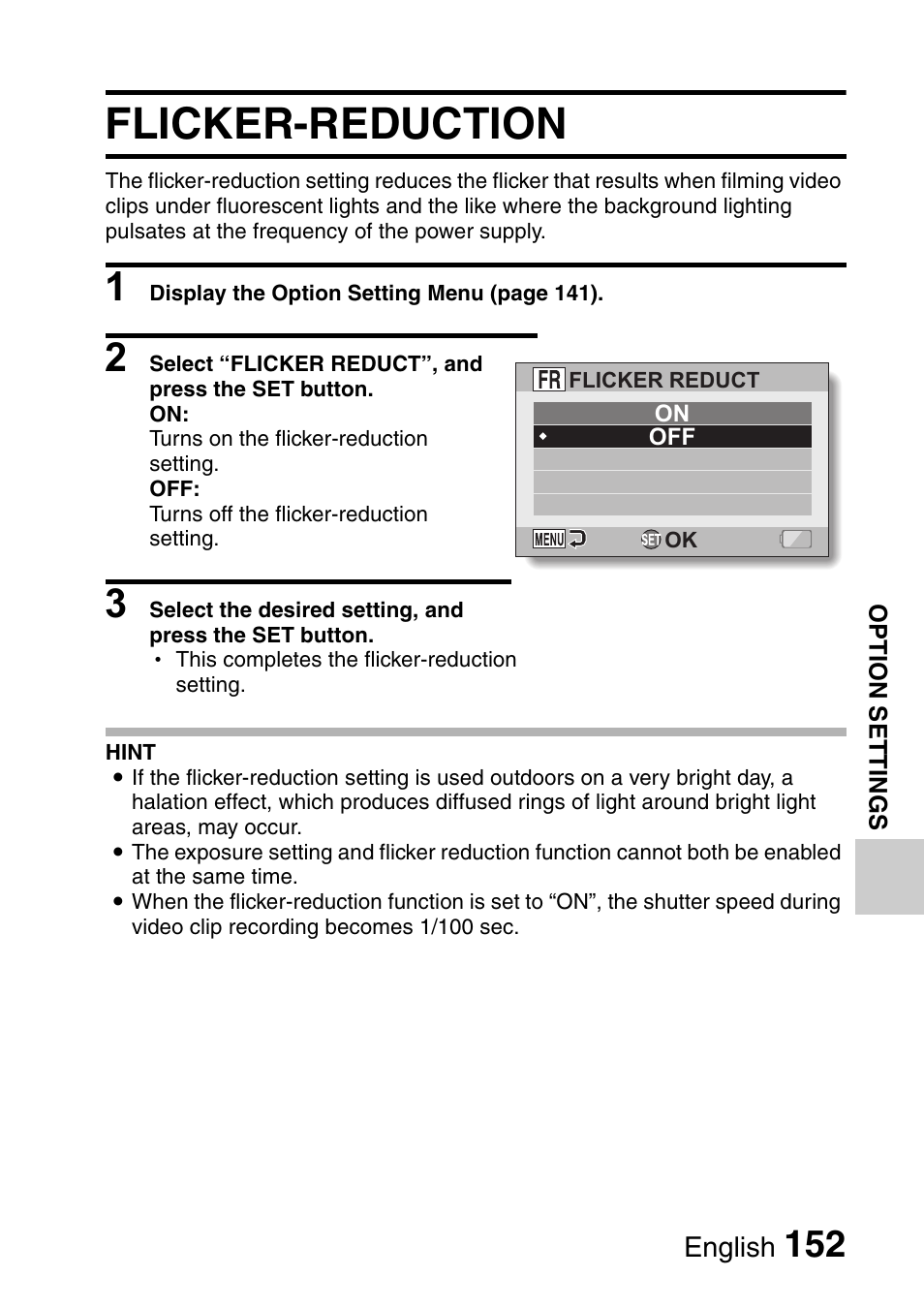 Flicker-reduction | Sanyo Xacti VPC-HD1000 User Manual | Page 169 / 243