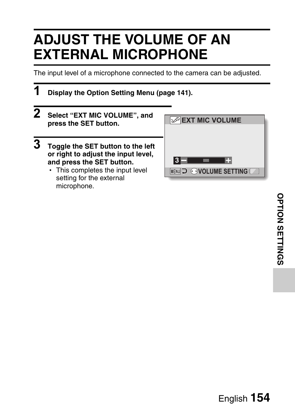 Adjust the volume of an external microphone | Sanyo Xacti VPC-HD1000 User Manual | Page 171 / 243