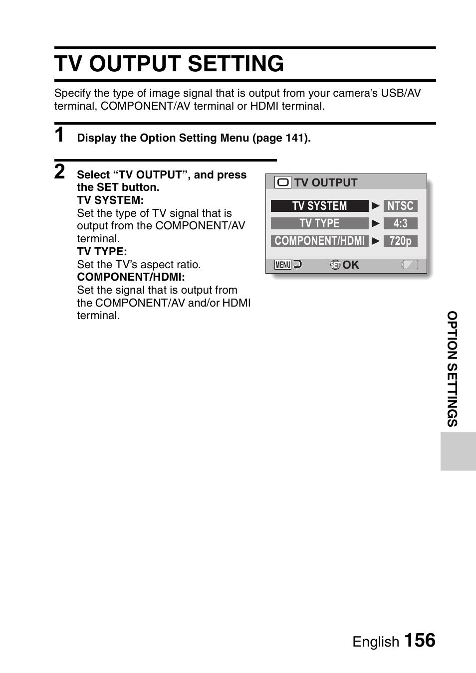Tv output setting | Sanyo Xacti VPC-HD1000 User Manual | Page 173 / 243