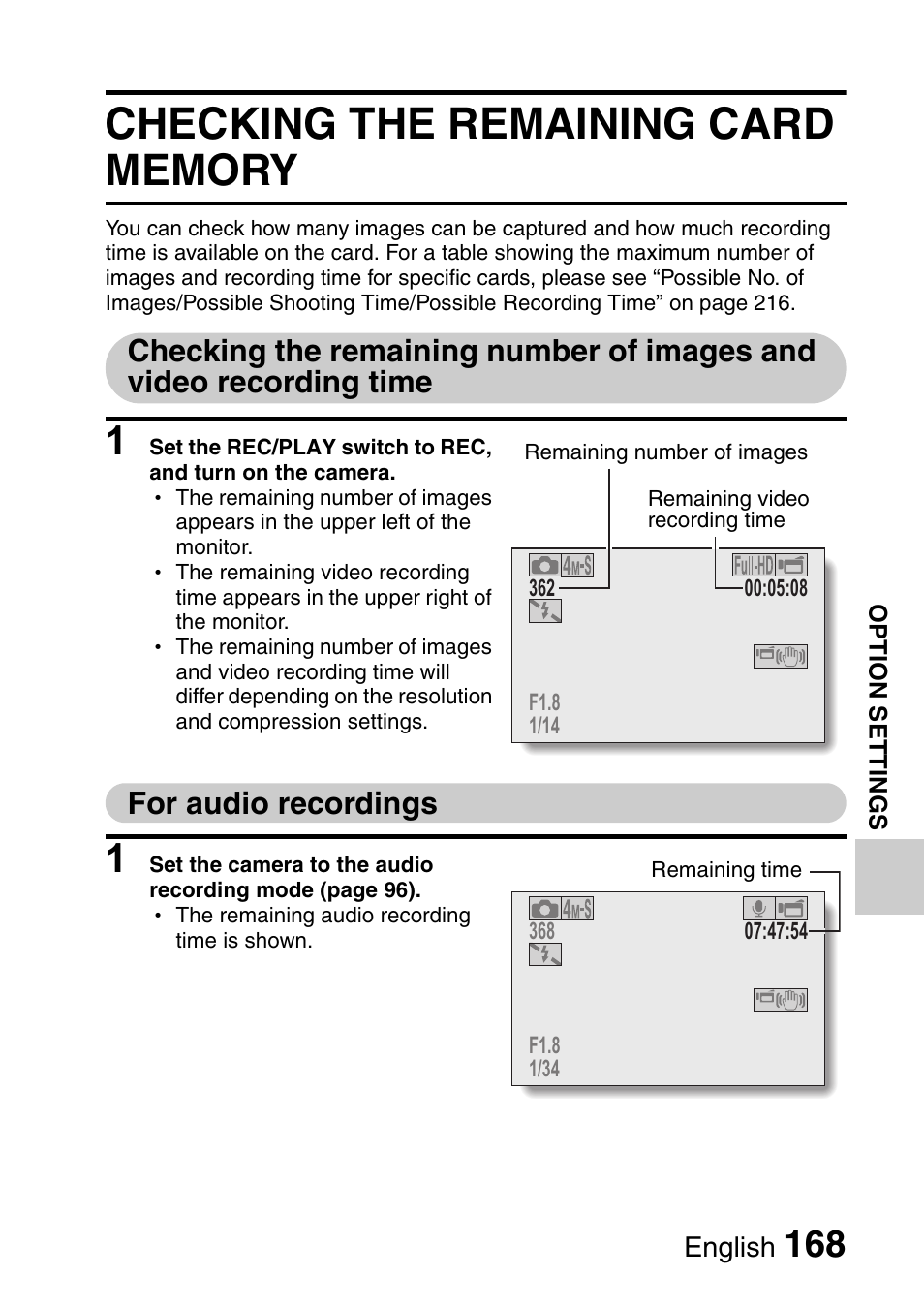 For audio recordings | Sanyo Xacti VPC-HD1000 User Manual | Page 185 / 243