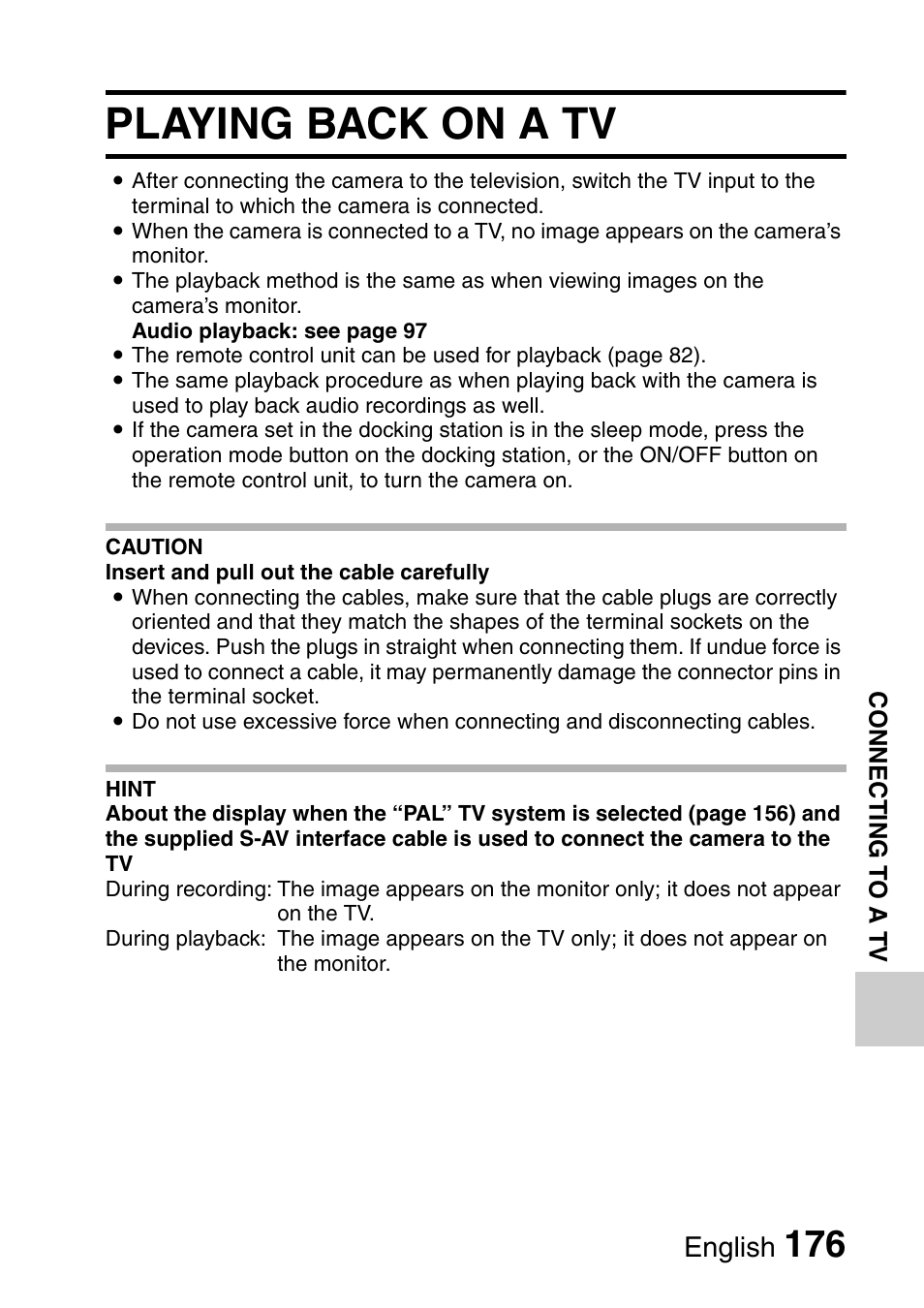 Playing back on a tv, English | Sanyo Xacti VPC-HD1000 User Manual | Page 193 / 243
