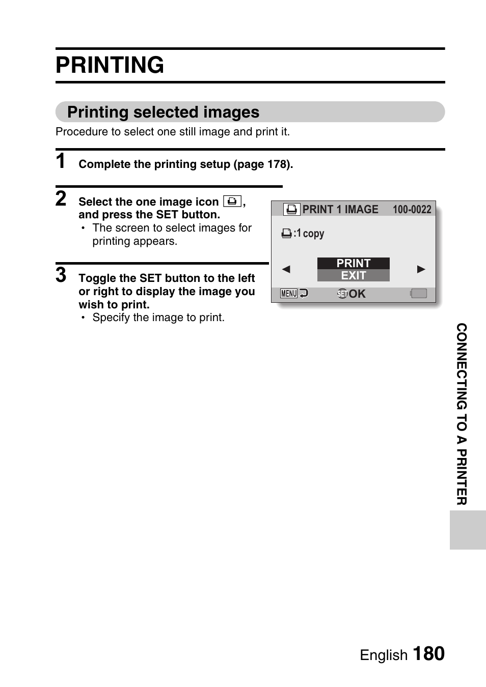 Printing, Printing selected images | Sanyo Xacti VPC-HD1000 User Manual | Page 197 / 243