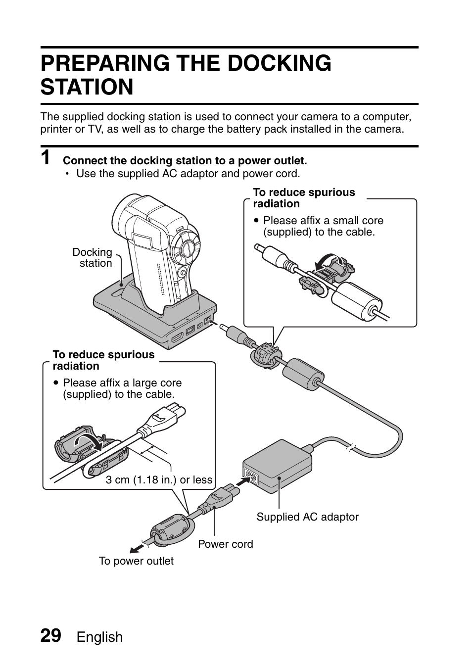 Preparing the docking station, English | Sanyo Xacti VPC-HD1000 User Manual | Page 46 / 243
