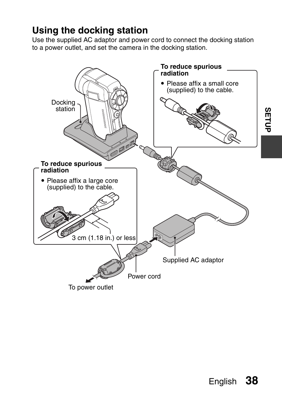 Using the docking station, English | Sanyo Xacti VPC-HD1000 User Manual | Page 55 / 243