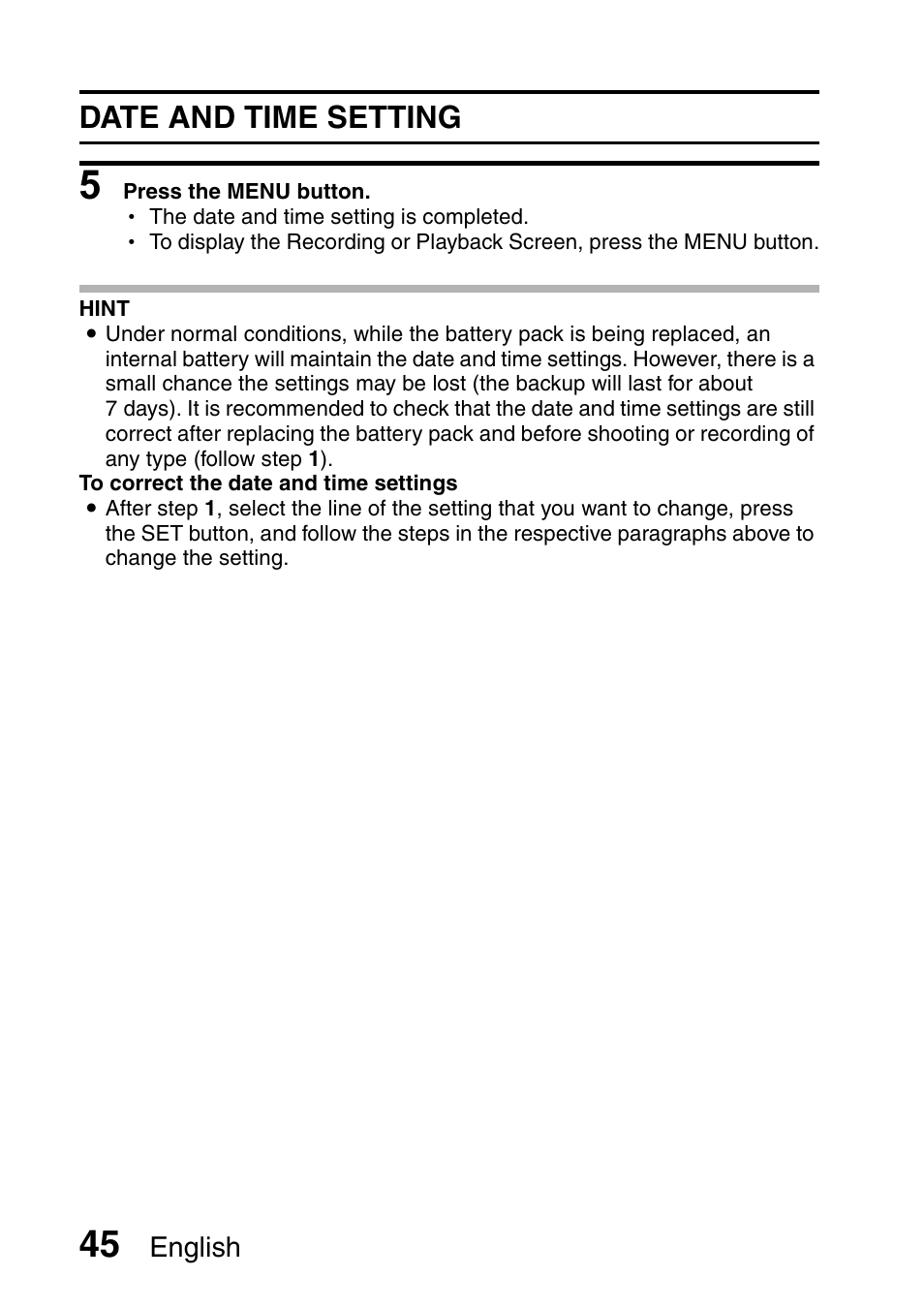 Date and time setting | Sanyo Xacti VPC-HD1000 User Manual | Page 62 / 243