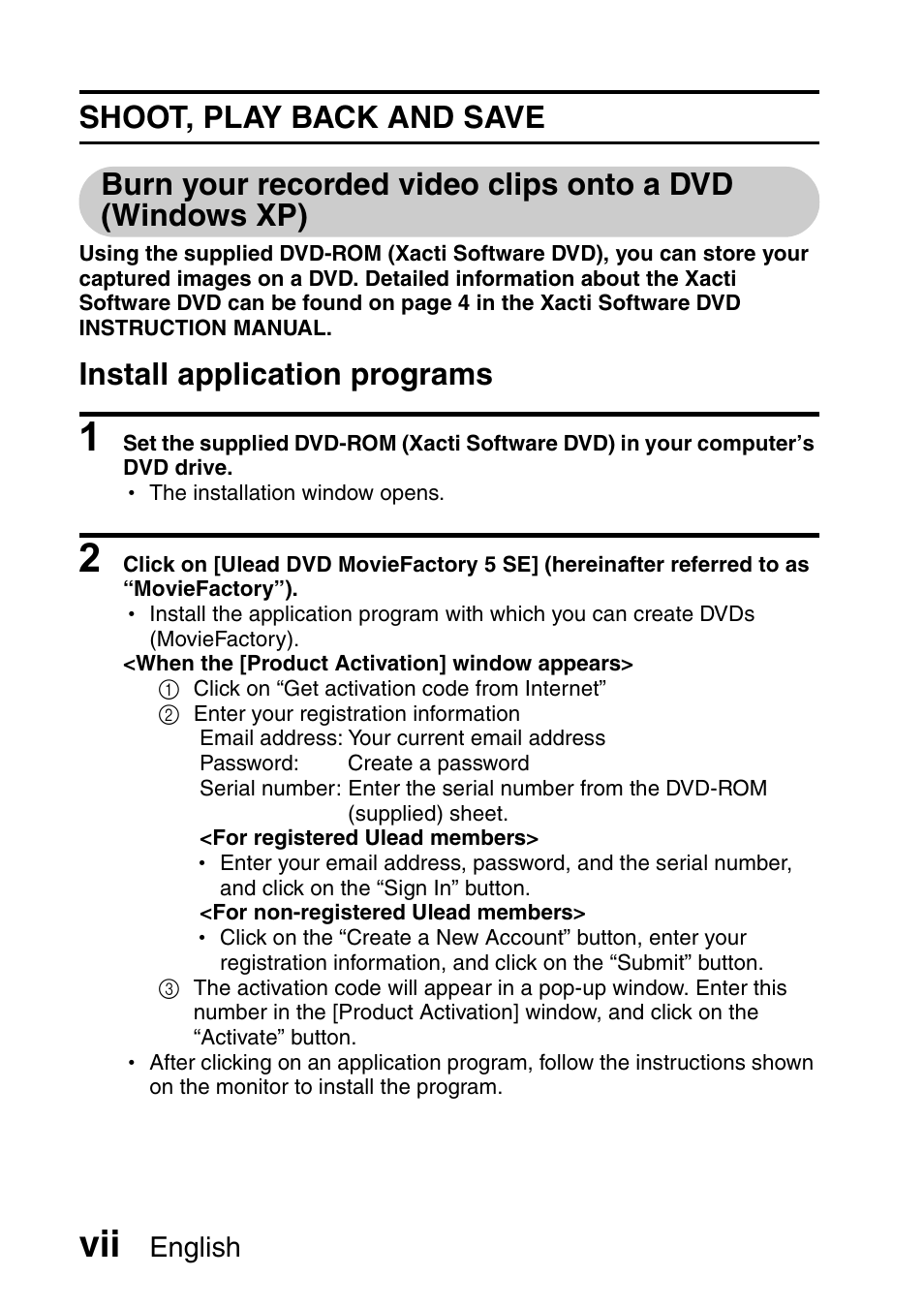 Install application programs, English | Sanyo Xacti VPC-HD1000 User Manual | Page 8 / 243
