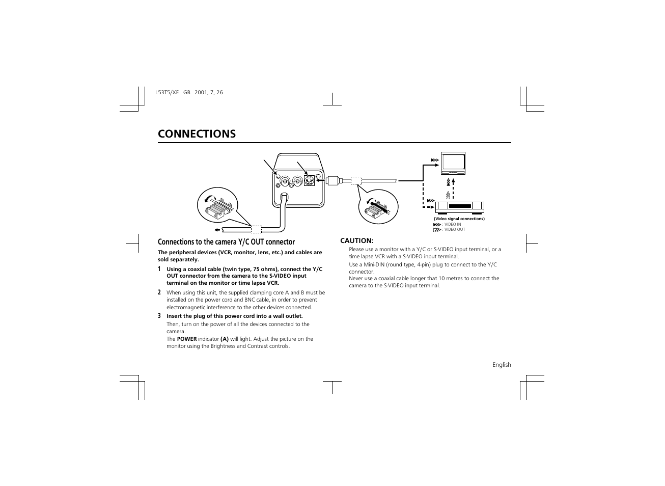 Connections | Sanyo VCC-6570P User Manual | Page 11 / 20