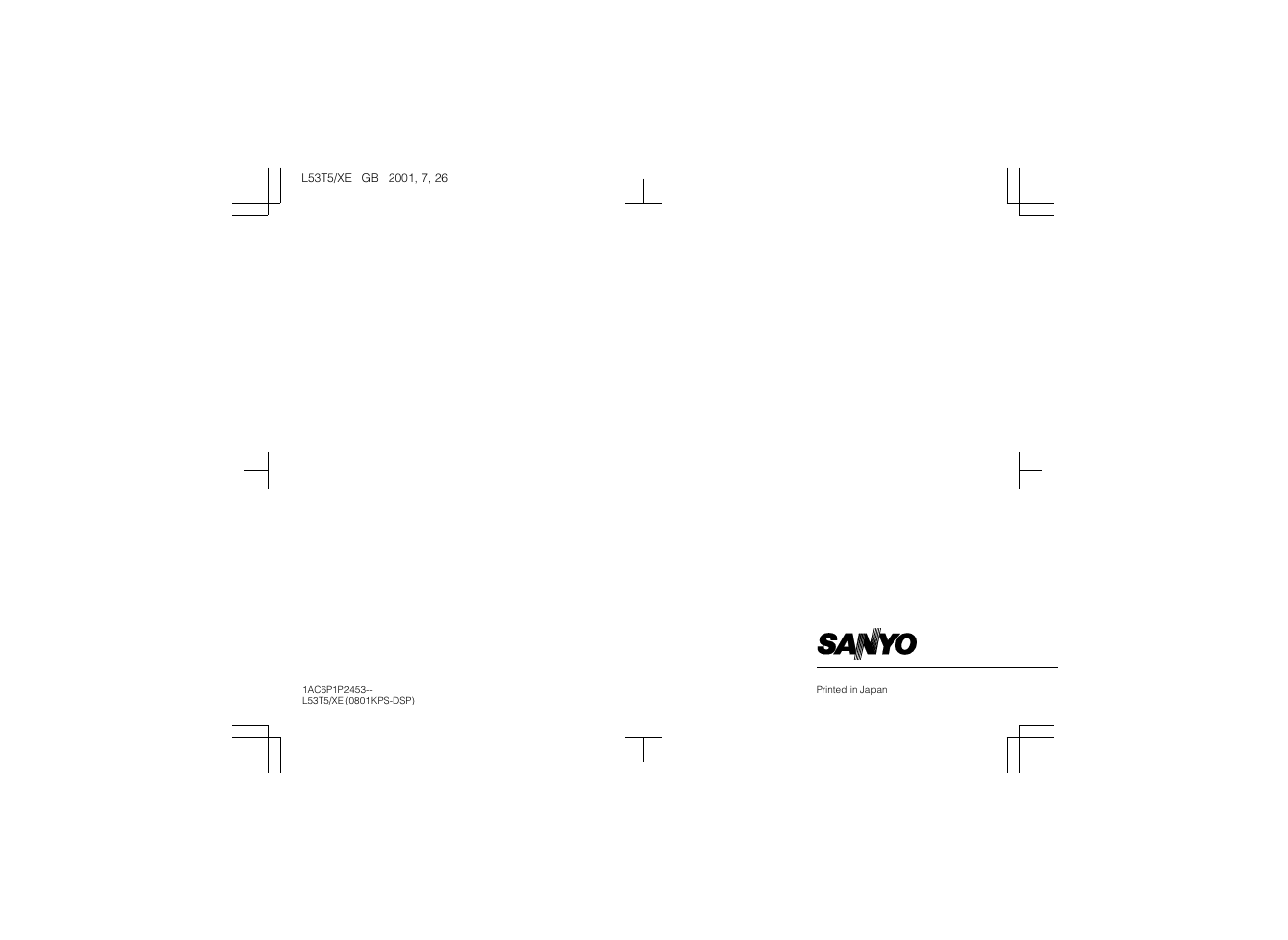 Sanyo VCC-6570P User Manual | Page 20 / 20