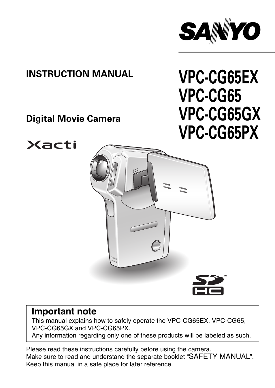 Sanyo VPC-CG65PX. User Manual | 206 pages