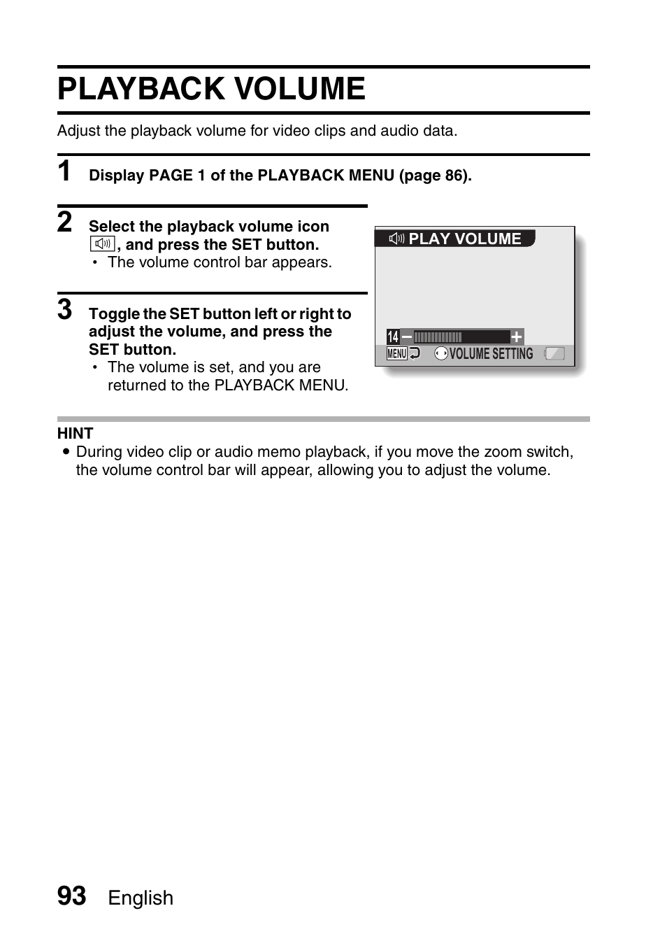 Playback volume | Sanyo VPC-CG65PX. User Manual | Page 107 / 206