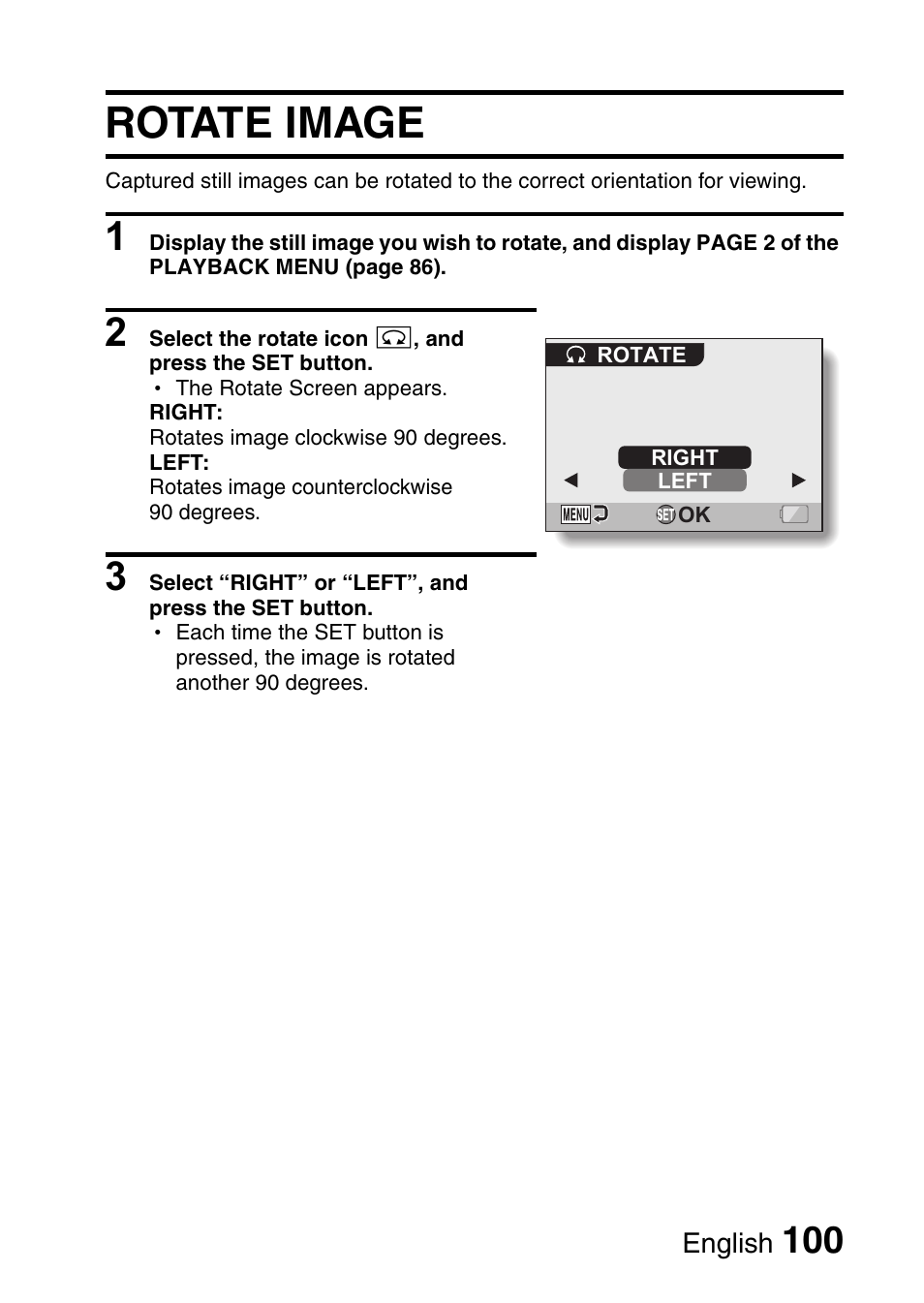 Rotate image | Sanyo VPC-CG65PX. User Manual | Page 114 / 206