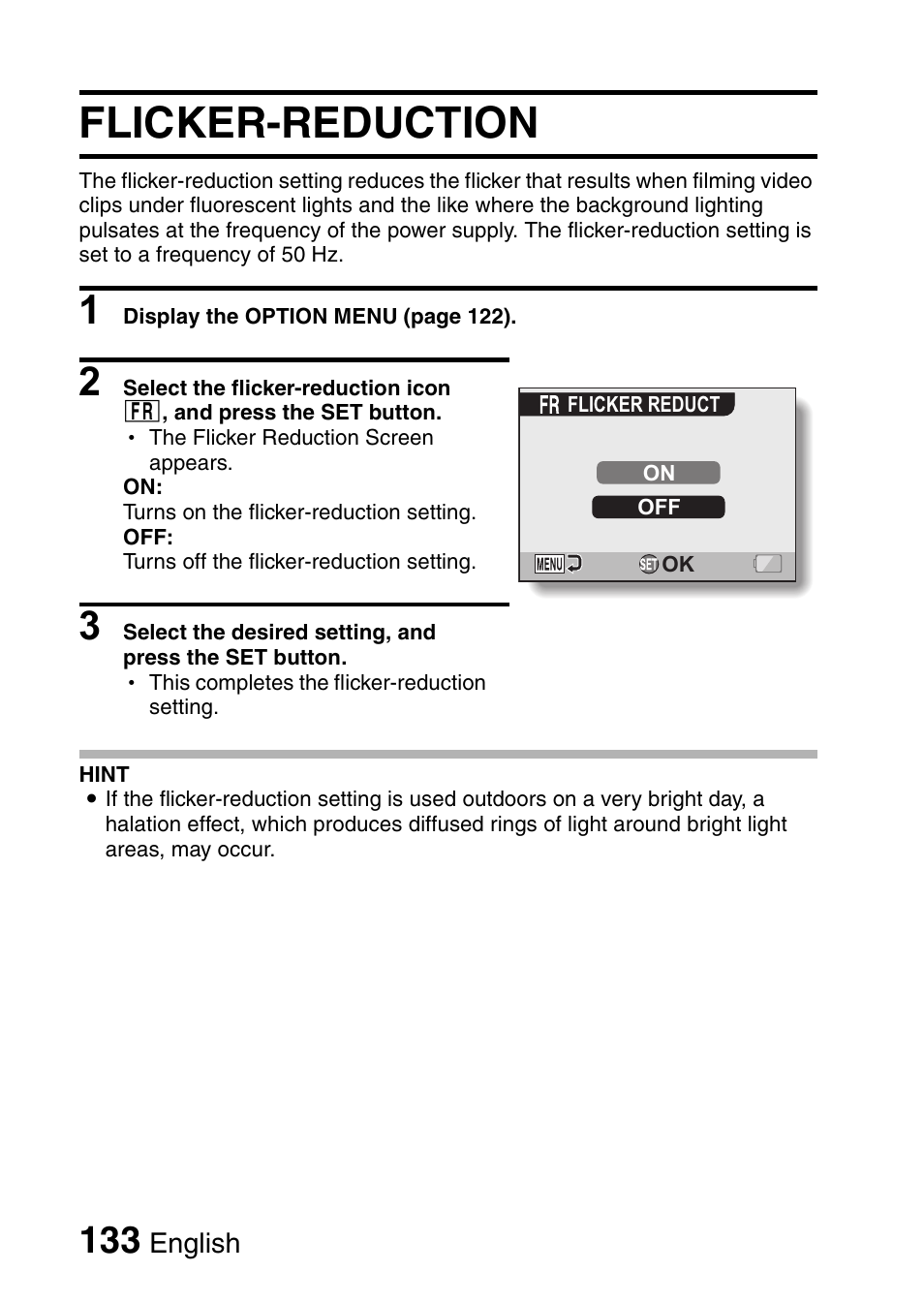 Flicker-reduction | Sanyo VPC-CG65PX. User Manual | Page 147 / 206