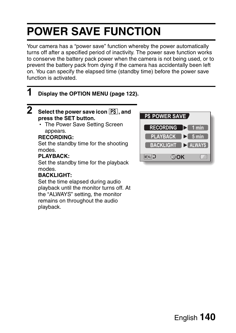 Power save function | Sanyo VPC-CG65PX. User Manual | Page 154 / 206