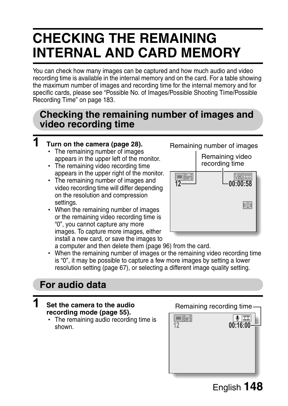 For audio data | Sanyo VPC-CG65PX. User Manual | Page 162 / 206