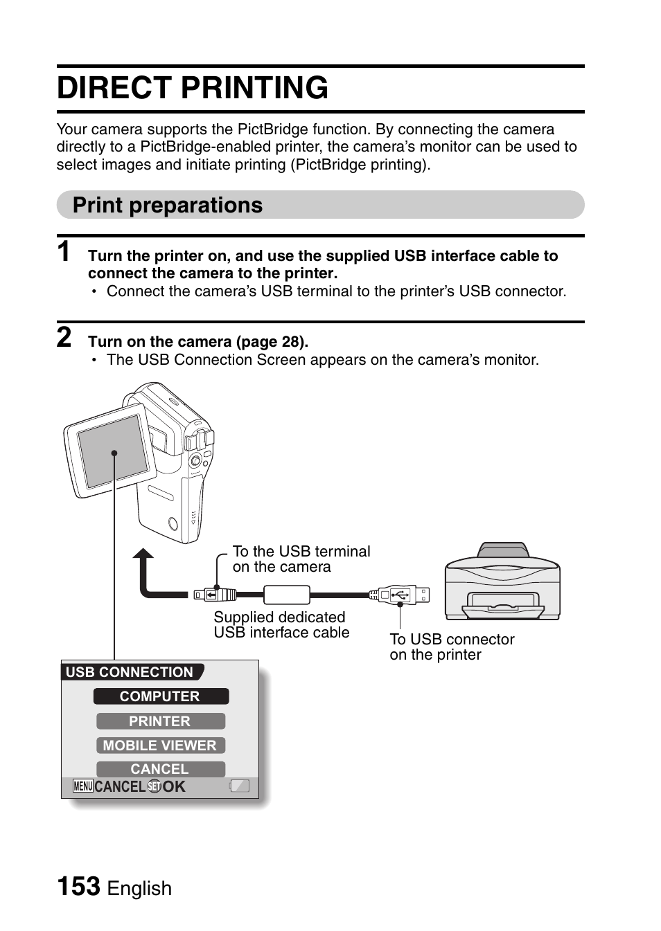 Direct printing, Print preparations | Sanyo VPC-CG65PX. User Manual | Page 167 / 206