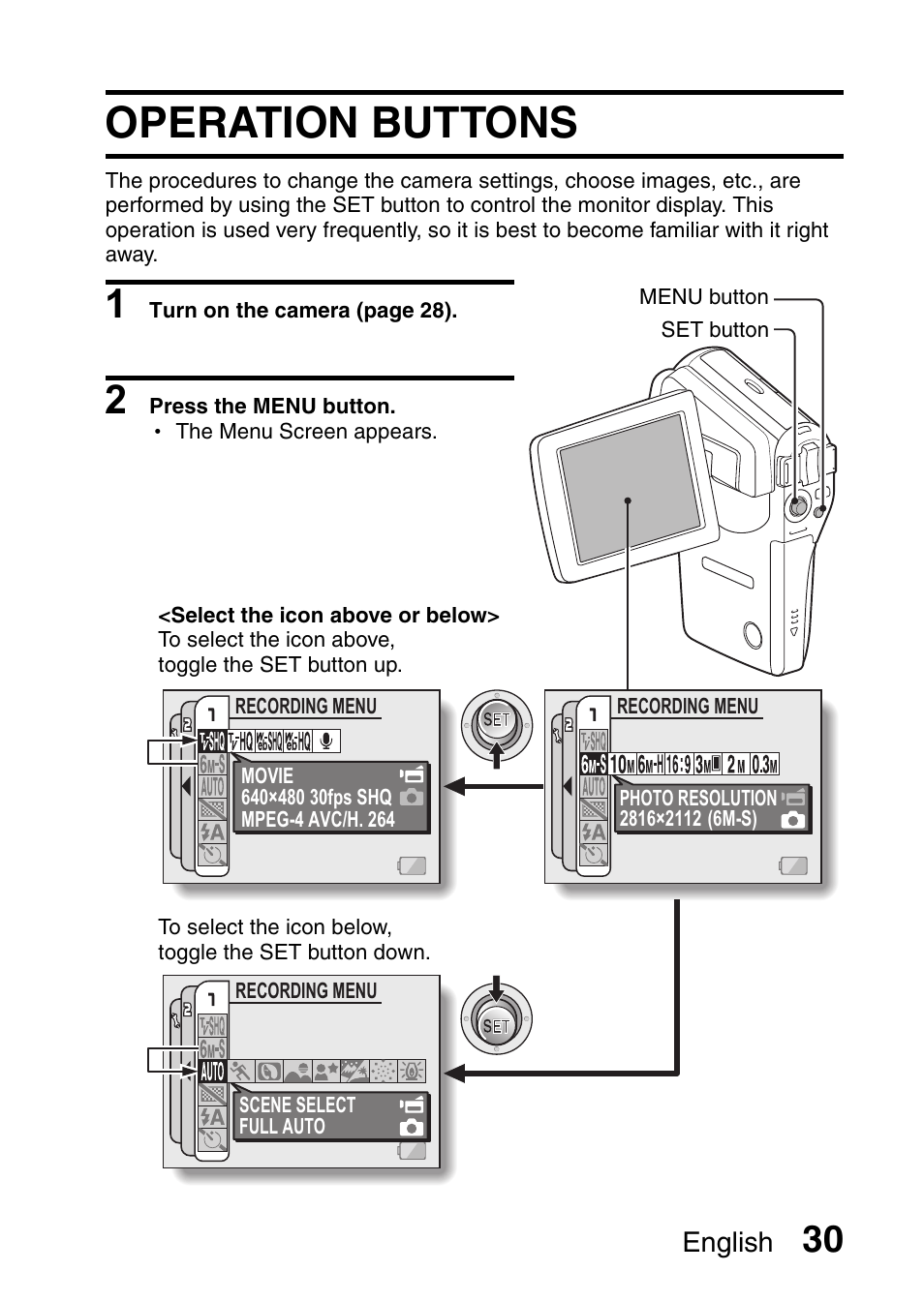 Operation buttons | Sanyo VPC-CG65PX. User Manual | Page 44 / 206