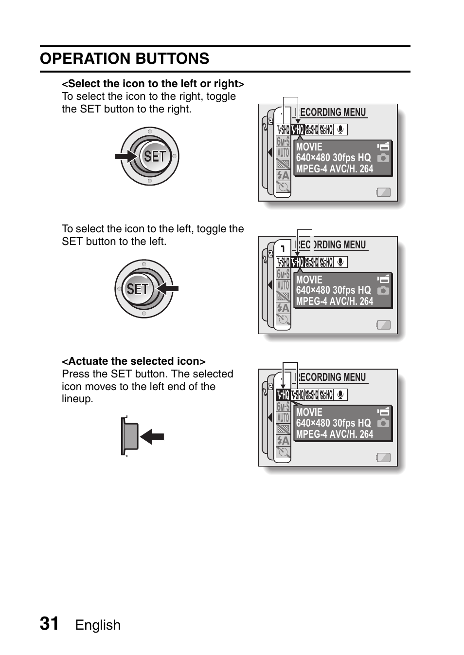 Operation buttons, English | Sanyo VPC-CG65PX. User Manual | Page 45 / 206