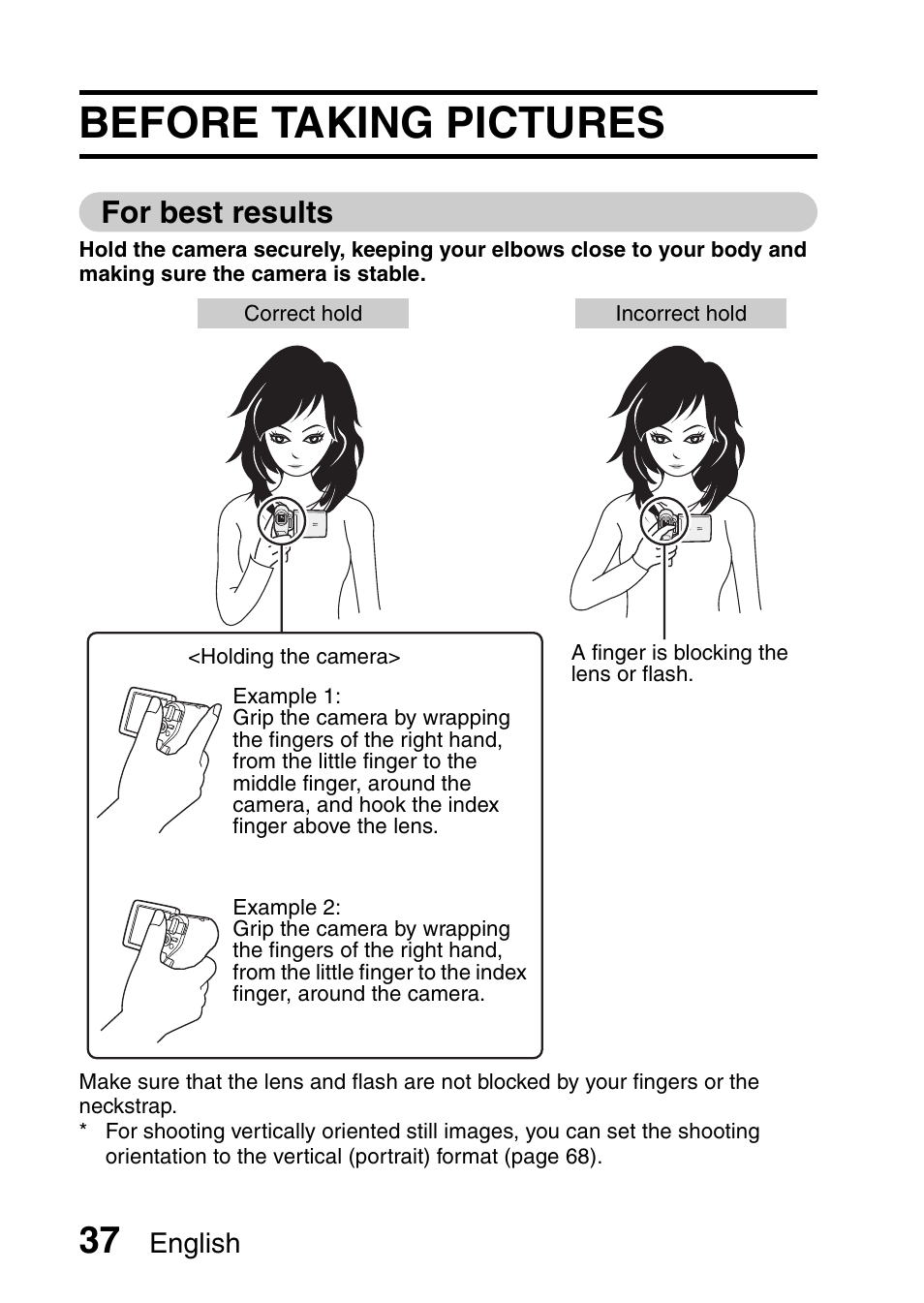 Before taking pictures, For best results | Sanyo VPC-CG65PX. User Manual | Page 51 / 206