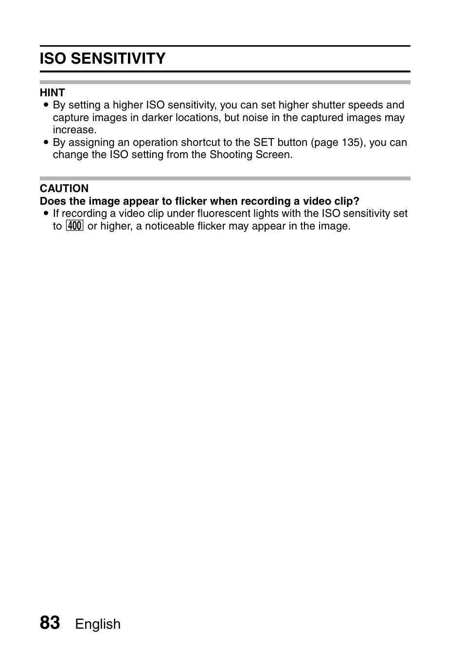 Iso sensitivity, English | Sanyo VPC-CG65PX. User Manual | Page 97 / 206