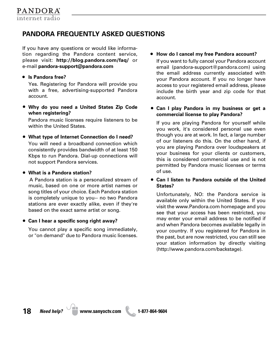 Sanyo NET@ DP47460 User Manual | Page 18 / 20