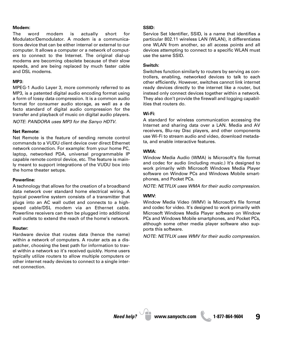 Sanyo NET@ DP47460 User Manual | Page 9 / 20